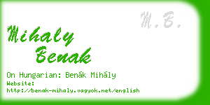 mihaly benak business card